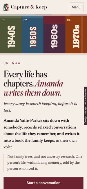 Chapters on a phone, first screen