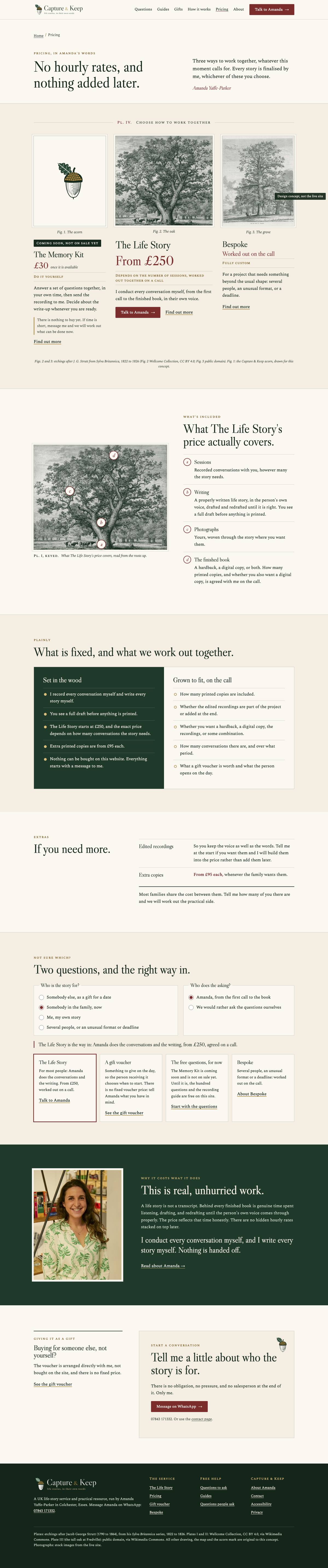 Inner page, desktop of The Living Tree, full page