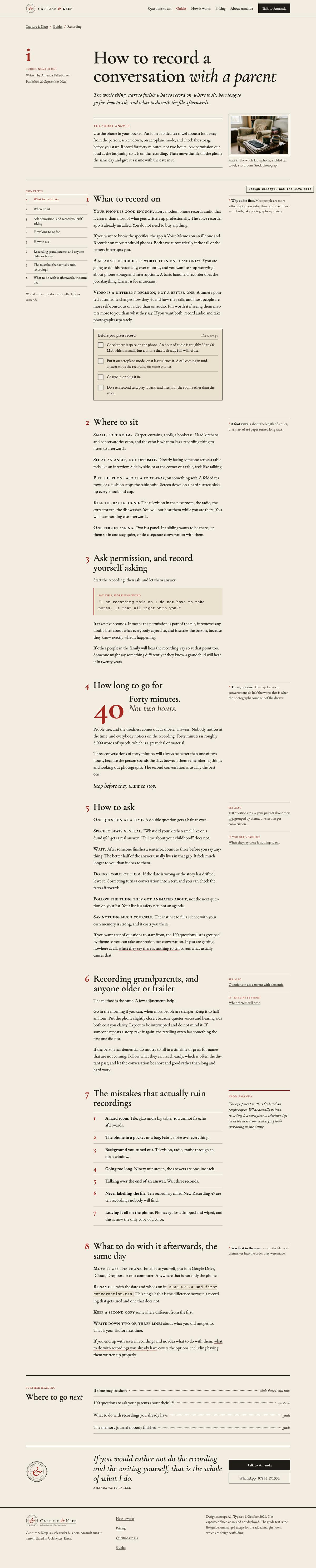 Inner page, desktop of Typeset, full page