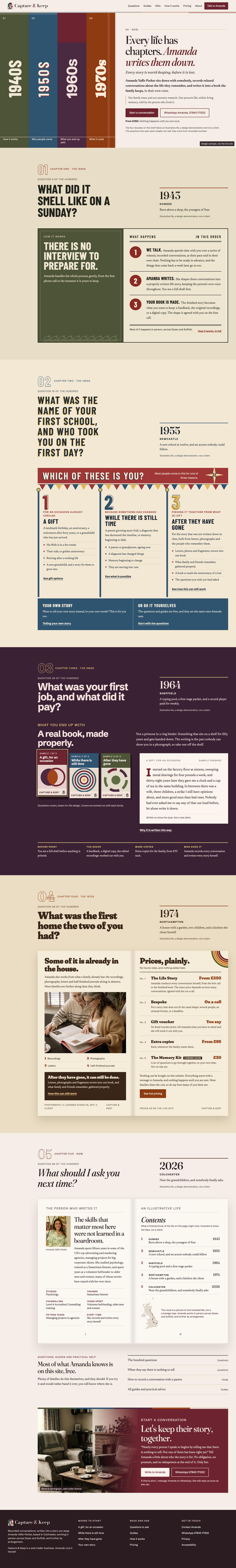 Homepage, desktop of Chapters, full page