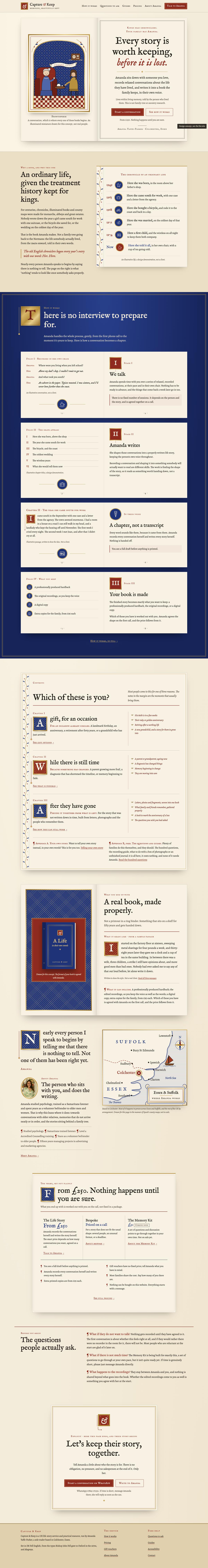 Homepage, desktop of The Ordinary Chronicle, full page